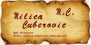 Milica Čuberović vizit kartica